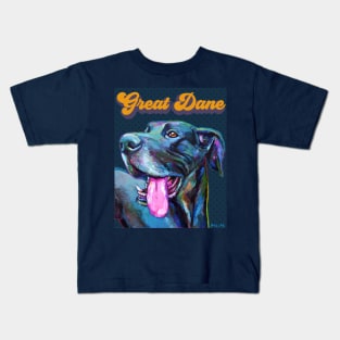 Great Dane Retro by Robert Phelps Kids T-Shirt